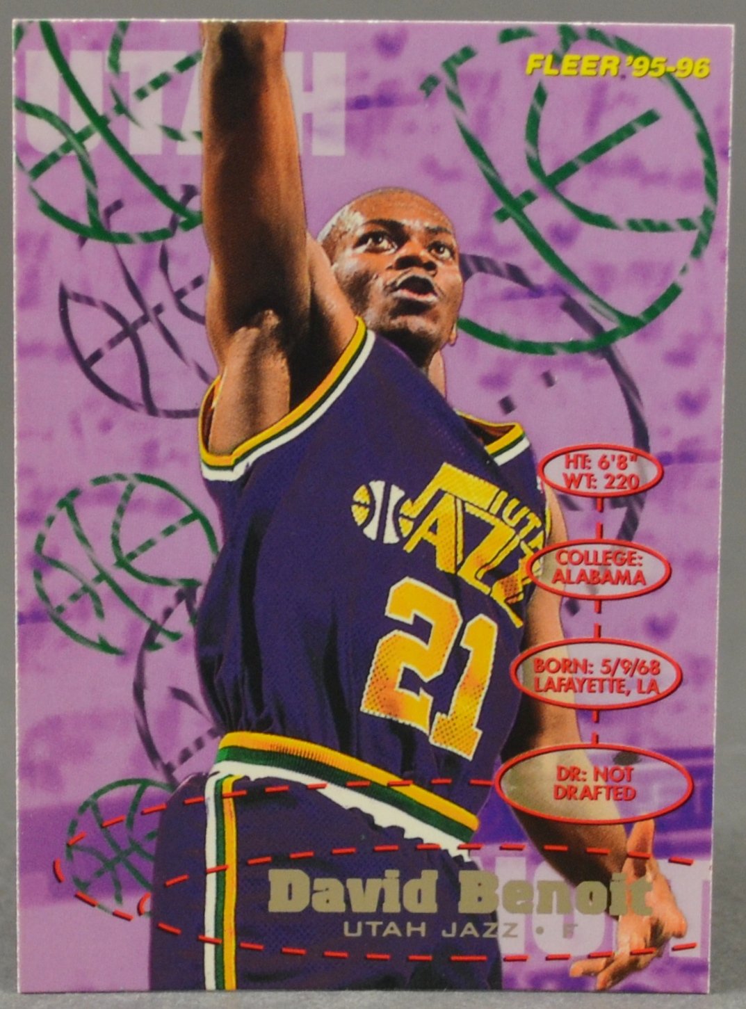 1995-96 Fleer NBA #183 David Benoit Utah Jazz Trading Card