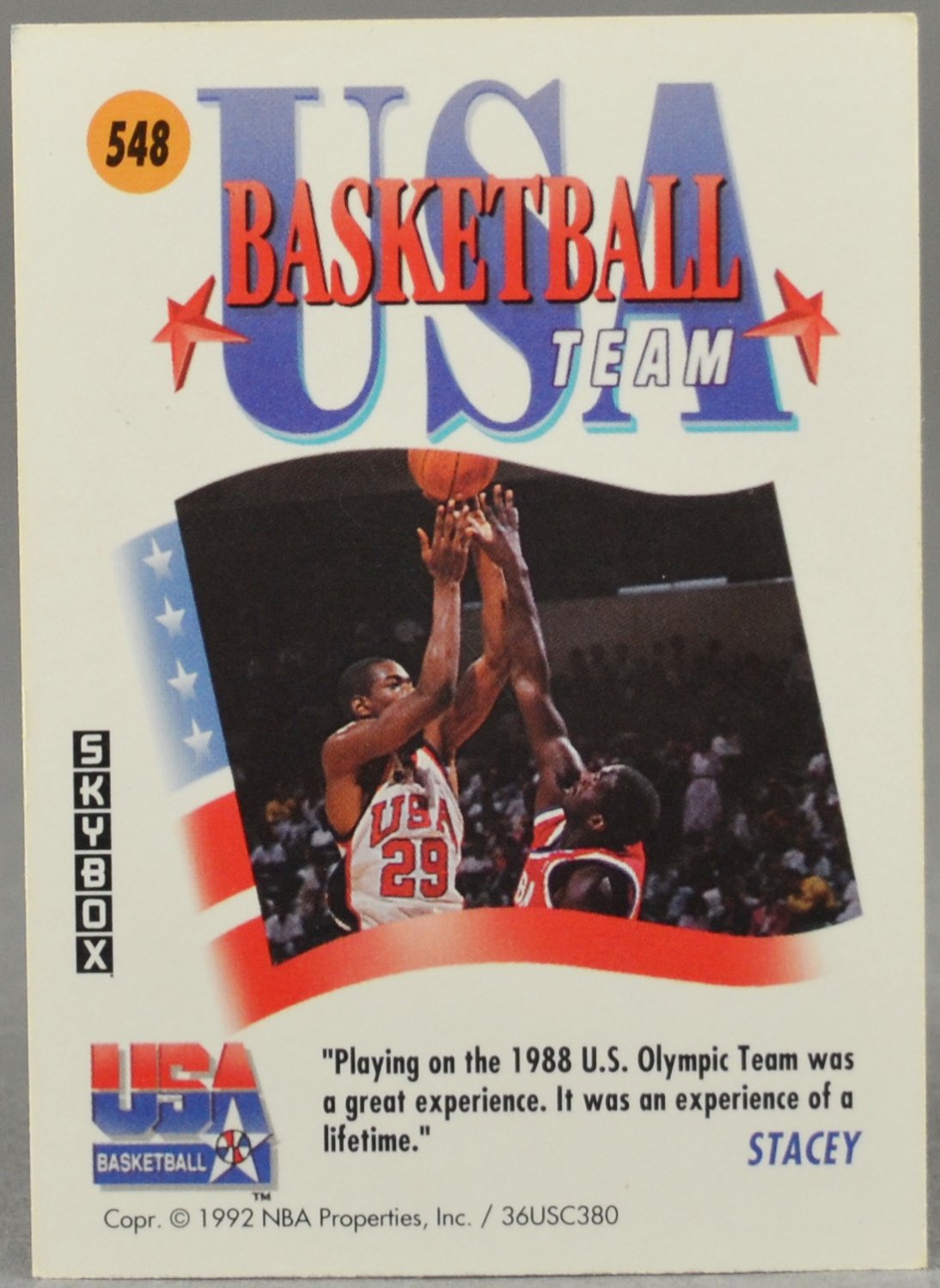 1991-92 Skybox USA Team NBA #548 Stacey Augmon Basketball Trading Card