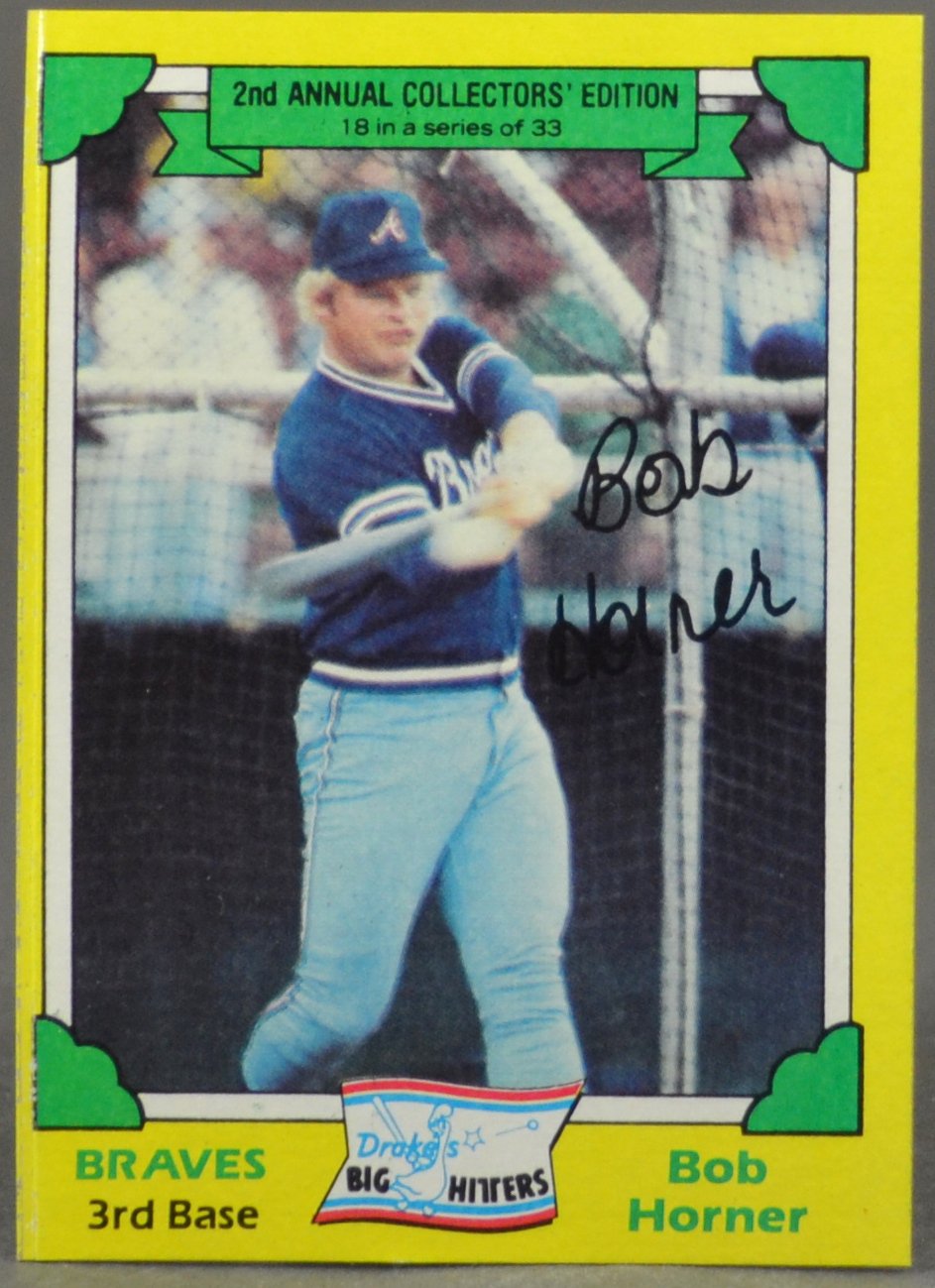 1982 Topps Drake's Big Hitters Bob Horner MLB Baseball Trading Card #18