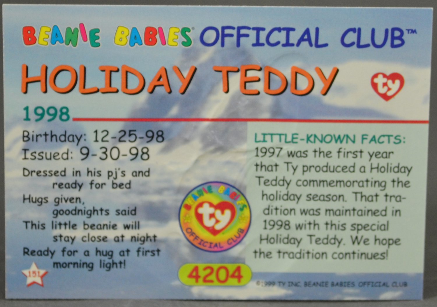 1998 holiday bear