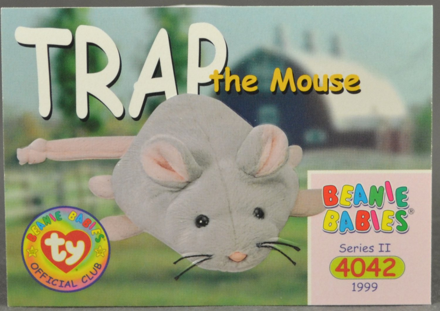 1999 Trap the Mouse 242 Trading Card Ty Beanie Babies Series II