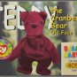 1999 Teddy Cranberry Bear w/ Old Face #236 Trade Card Ty Beanie Babies Series II