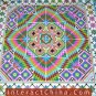 Hand Cross Stitch Quilt Tapestry Throw 43x43" Embroidery Textile Sewing Art #106