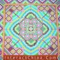Hand Cross Stitch Quilt Tapestry Throw 44x44" Embroidery Textile Sewing Art #130