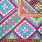 Hand Cross Stitch Quilt Tapestry Throw 44x44" Embroidery Textile Sewing Art #130