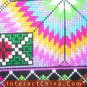 Hand Cross Stitch Quilt Tapestry Throw 44x44" Embroidery Textile Sewing Art #131