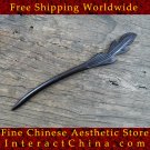 Luxury Solid Ebony Wood Hair Accessories Stick Pin 100% Hand Carved Wood Art #109 - FREE SHIPPING