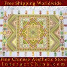 Hand Cross Stitch Quilt Tapestry Throw 34x58" Embroidery Textile Sewing Art #136