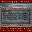 Hand Cross Stitch Quilt Tapestry Throw 22x60" Embroidery Textile Sewing Art #127