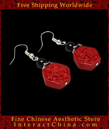 Genuine Fine Chinese Lacquer Drop Dangle Earring Jewelry 100% Handcraft Artwork #111 - FREE SHIPPING