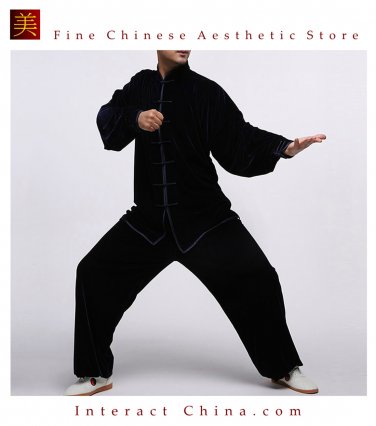 Flowing Unisex Velvet Suit for Tai Chi and Leisure Time in Chinese Style #103