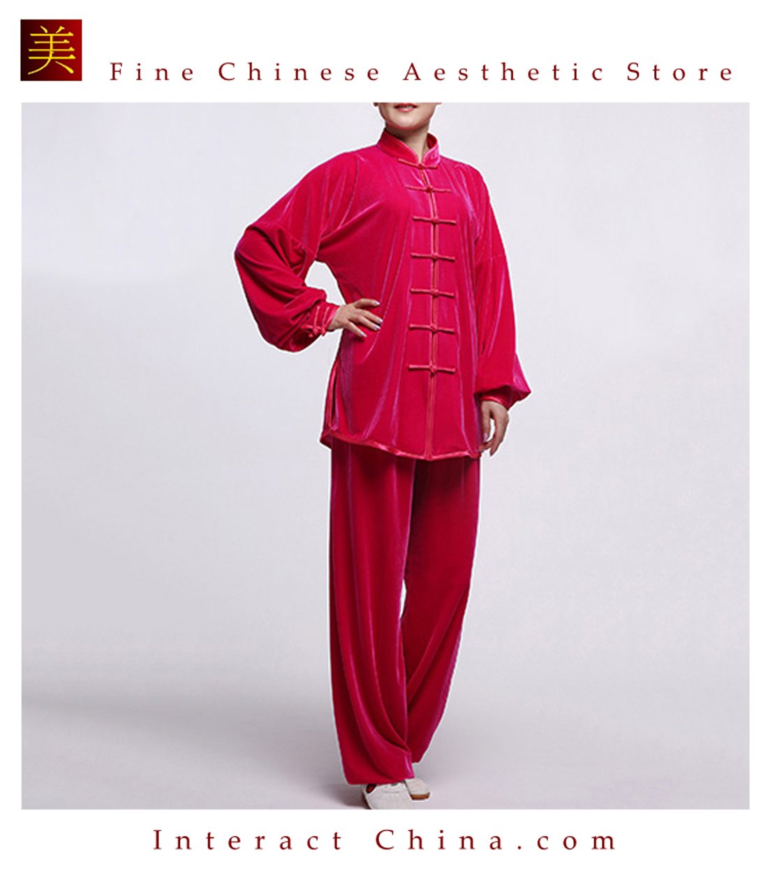 Flowing Unisex Velvet Suit for Tai Chi and Leisure Time in Chinese Style #106
