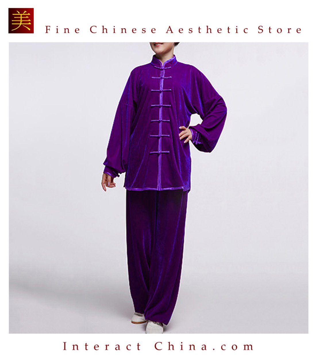 Flowing Unisex Velvet Suit for Tai Chi and Leisure Time in Chinese Style #107
