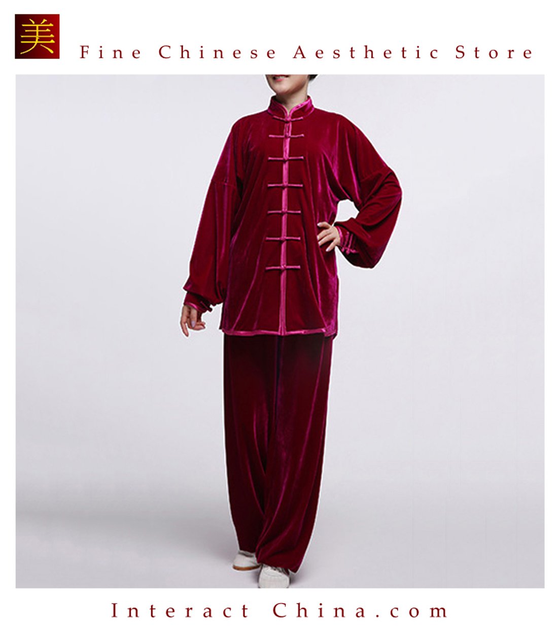 Flowing Unisex Velvet Suit for Tai Chi and Leisure Time in Chinese Style #108