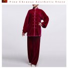 Flowing Unisex Velvet Suit for Tai Chi and Leisure Time in Chinese Style #108