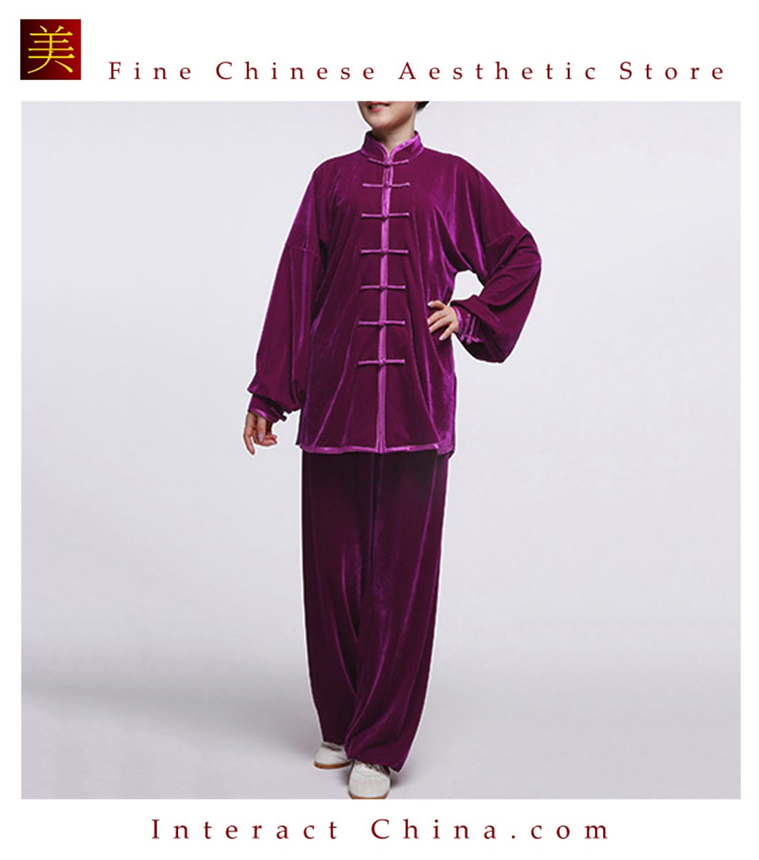 Flowing Unisex Velvet Suit for Tai Chi and Leisure Time in Chinese Style #110