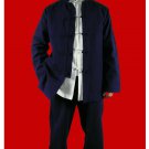 Premium Linen Blue Kung Fu Martial Arts Taichi Uniform Suit XS-XL or Tailor Custom Made
