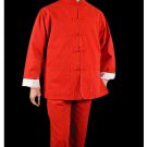 Premium Linen Red Kung Fu Martial Arts Taichi Uniform Suit XS-XL or Tailor Custom Made