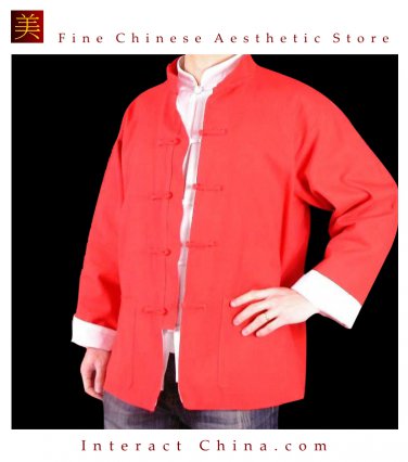 Fine Linen Red Kung Fu Martial Arts Tai Chi Jacket Coat XS-XL or Tailor Custom Made