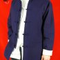 100% Cotton Blue Kung Fu Martial Arts Tai Chi Jacket Coat XS-XL or Tailor Custom Made
