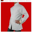 100% Cotton White Kung Fu Martial Arts Tai Chi Jacket Coat XS-XL or Tailor Custom Made
