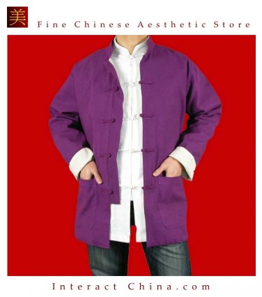 100% Cotton Purple Kung Fu Martial Arts Tai Chi Jacket Coat XS-XL or Tailor Custom Made