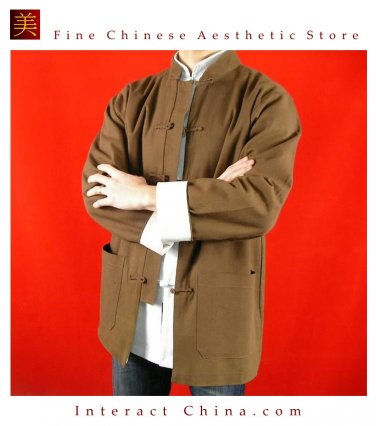 Premium Linen Brown Kung Fu Martial Arts Tai Chi Jacket Coat XS-XL or Tailor Custom Made