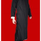 100% Cotton Black Kung Fu Martial Arts Tai Chi Long Coat Robe XS-XL or Tailor Custom Made