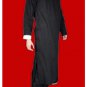 100% Cotton Black Kung Fu Martial Arts Tai Chi Long Coat Robe XS-XL or Tailor Custom Made