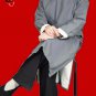 100% Cotton Grey Kung Fu Martial Arts Tai Chi Long Coat Robe XS-XL or Tailor Custom Made