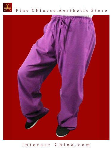 Fine Linen Purple Kung Fu Martial Arts Taichi Pant Trousers XS-XL or Tailor Custom Made