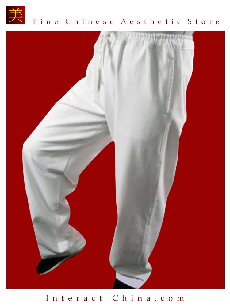 100 Cotton White Kung Fu Martial Arts Tai Chi Pant Trousers Xs Xl Or