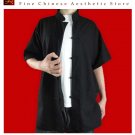 Premium Linen Black Kung Fu Martial Arts Tai Chi Shirt Clothing XS-XL or Tailor Made