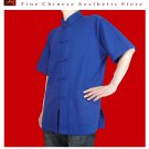 Fine Linen Blue Kung Fu Martial Arts Tai Chi Shirt Clothing XS-XL or Tailor Custom Made