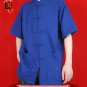 Fine Linen Blue Kung Fu Martial Arts Tai Chi Shirt Clothing XS-XL or Tailor Custom Made
