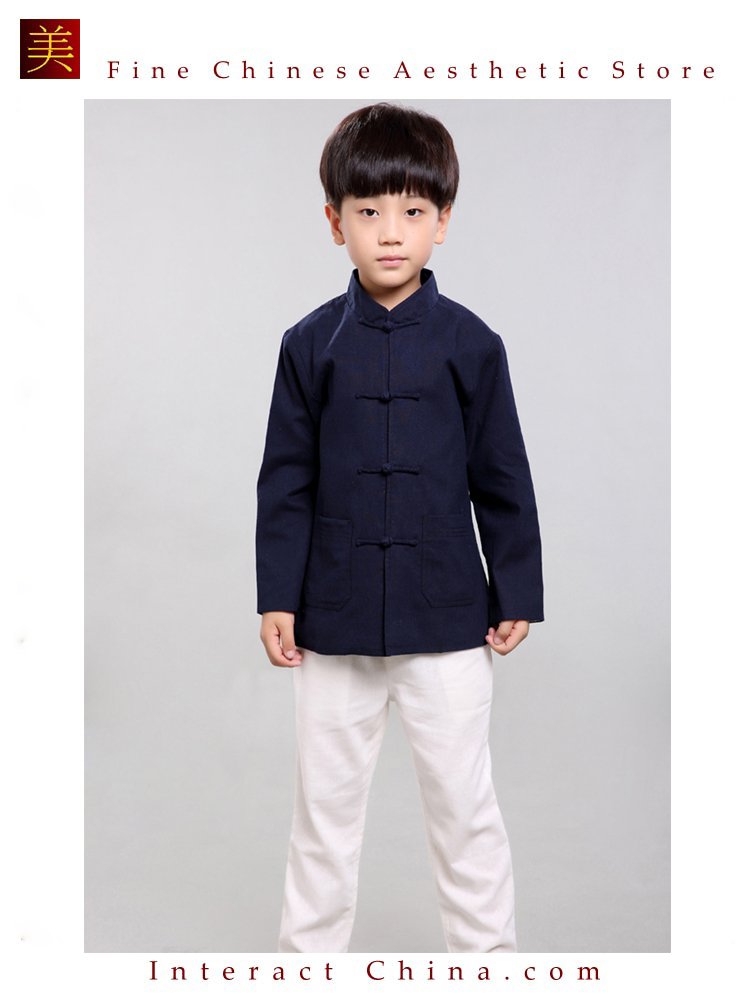 100% Handmade Boys Long Sleeve Kung Fu Tai Chi Martial Arts Kids Jacket #101
