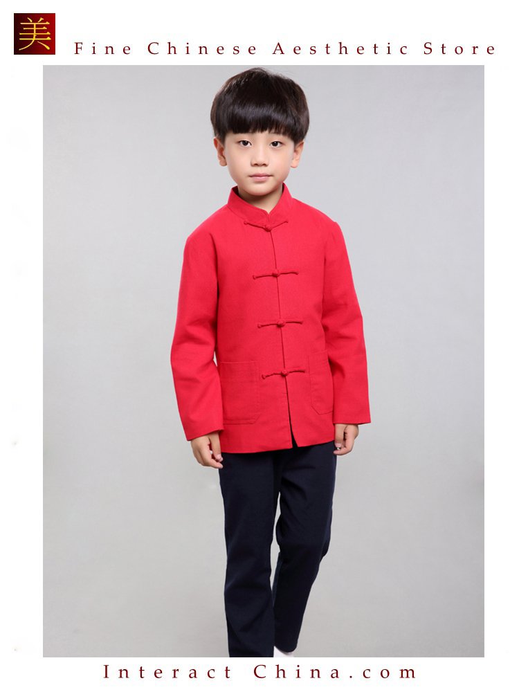100% Handmade Boys Long Sleeve Kung Fu Tai Chi Martial Arts Kids Jacket #102