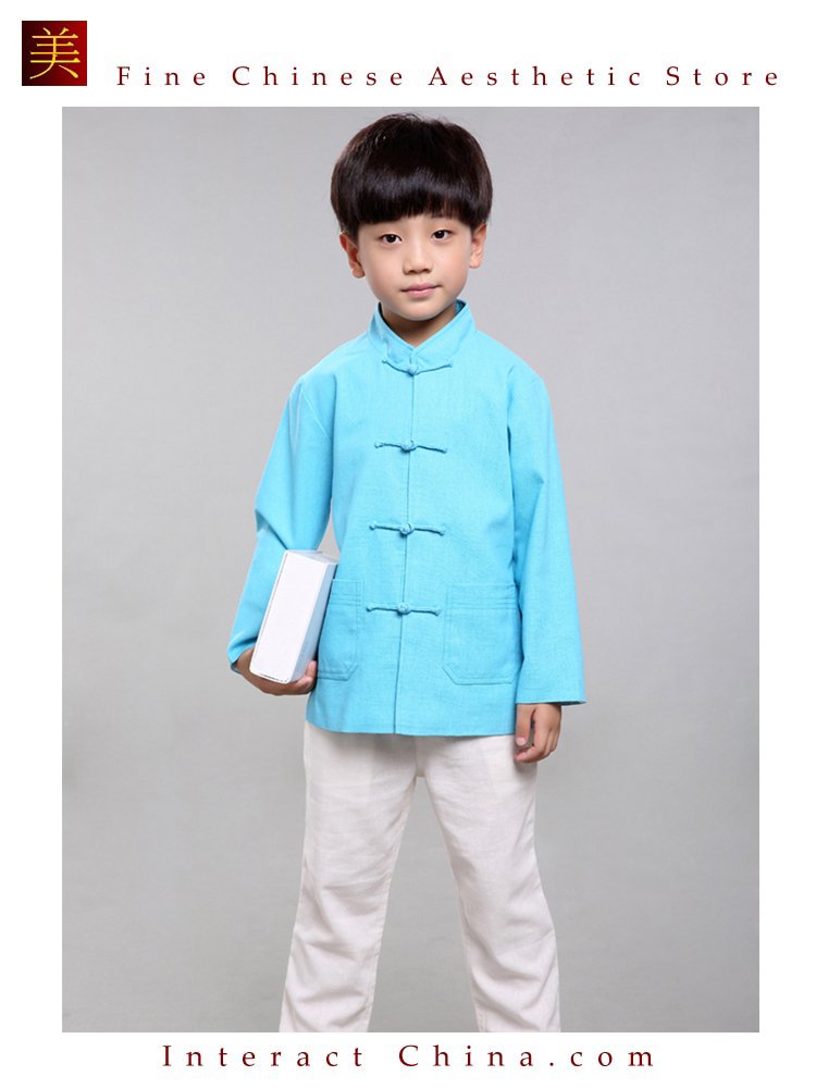 100% Handmade Boys Long Sleeve Kung Fu Tai Chi Martial Arts Kids Jacket #103