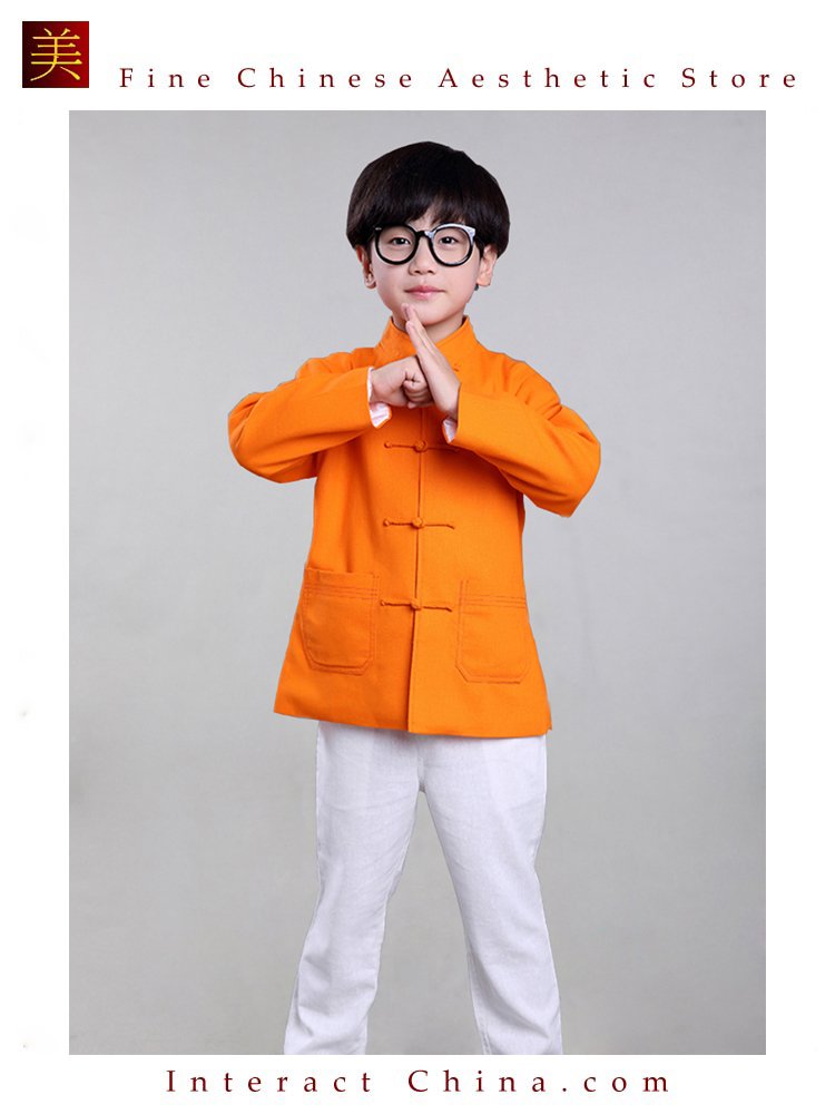 100% Handmade Boys Long Sleeve Kung Fu Tai Chi Martial Arts Kids Jacket #105