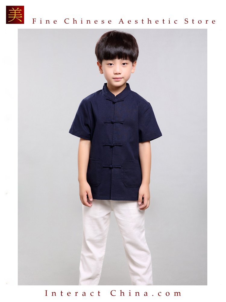 100% Handmade Boys Kung Fu Tai Chi Shirt Martial Arts Costume Kids Uniform #101