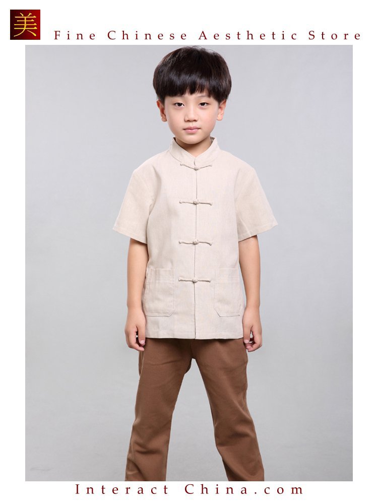 100% Handmade Boys Kung Fu Tai Chi Shirt Martial Arts Costume Kids Uniform #104
