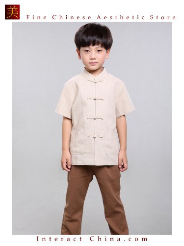 100% Handmade Boys Kung Fu Tai Chi Shirt Martial Arts Costume Kids Uniform #104