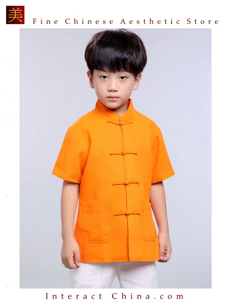 100% Handmade Boys Kung Fu Tai Chi Shirt Martial Arts Costume Kids Uniform #105
