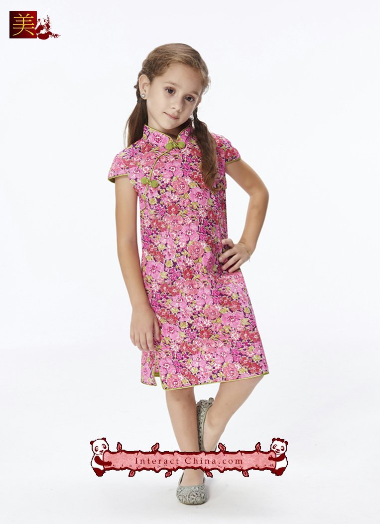 Handmade Girls Dress Chinese Cheongsam Qipao Children Kids Cotton Clothing #101