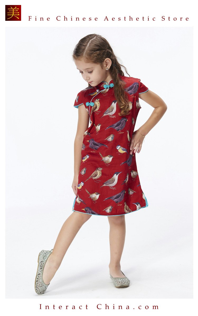 Handmade Girls Dress Chinese Cheongsam Qipao Children Kids Cotton Clothing #102