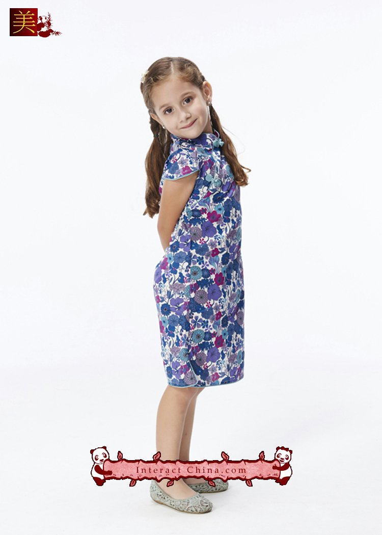 Handmade Girls Dress Chinese Cheongsam Qipao Children Kids Cotton Clothing #103