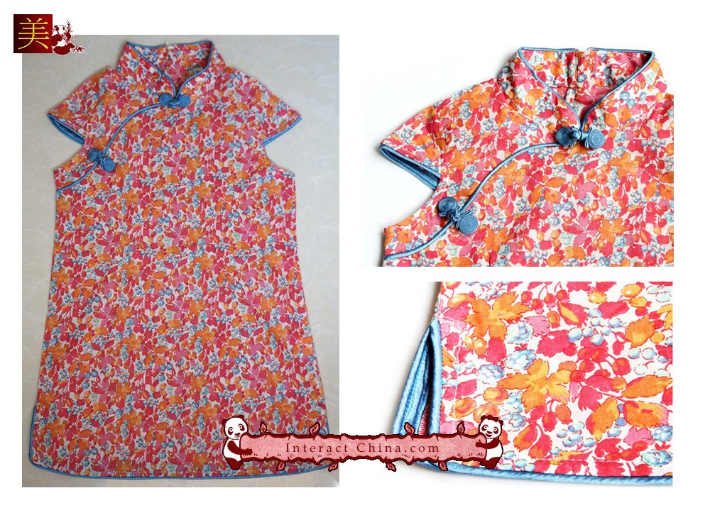 Handmade Girls Dress Chinese Cheongsam Qipao Children Kids Cotton Clothing #112