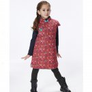 Handmade Girls Cotton Dress Overcoat Chinese Cheongsam Qipao Kids Clothing #205