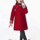 Handmade Girls Wool Dress Overcoat Chinese Cheongsam Qipao Kids Clothing #209