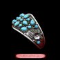 Fine Tibetan Turquoise Jewelry 925 Silver Cuff Bracelet  100% Handcraft #102
